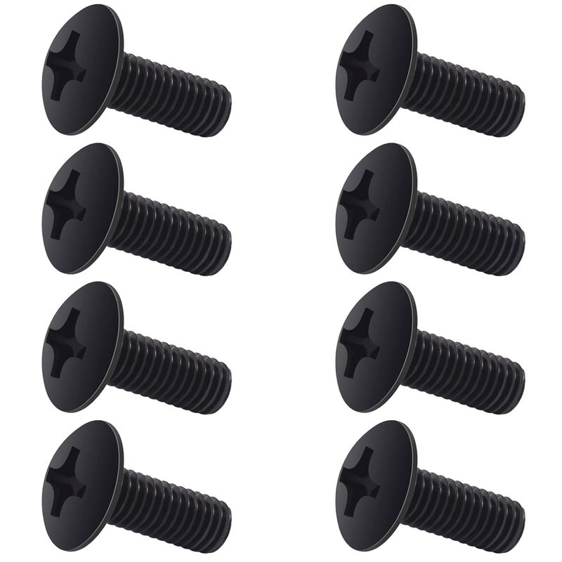 Crossarctic Black License Plate Screw Kit for Tesla Model 3, Model Y, M5-0.8 X 10 mm Pan Head Premium Stainless Steel Black Oxide for BMW 3 5 Series 1999-2007 (8 Pack) - Image 1